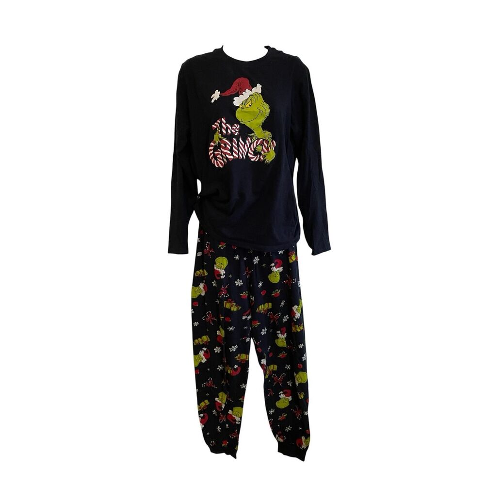 The Grinch Small Matching Pajama Set Long Sleeve Pants Cotton Blend